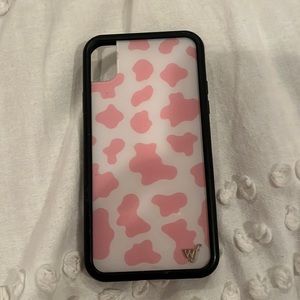 XR pink cow print wildflower case